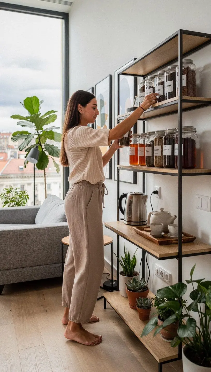 Koffeinmentes tea készítése forró vízben, ízesítő fűszerekkel.